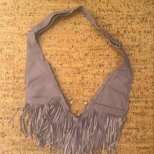 Chic Sash Fringe Shoulder Bag in Lavender